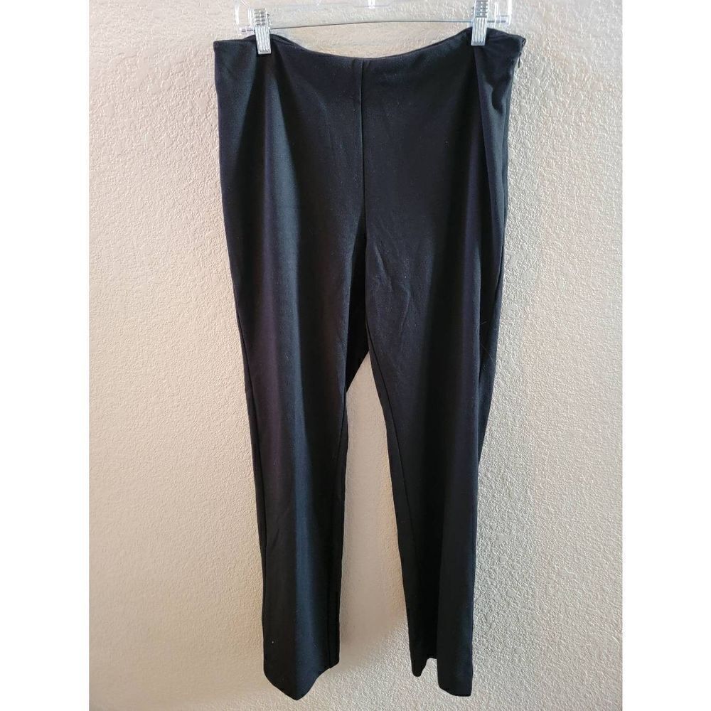 Adrienne Vittadini Women's Mid-Rise Flat Front Dress Slacks In Black Size 12